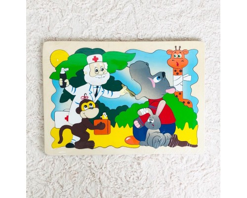 Деревянная игрушка-мозаика «Айболит и друзья»