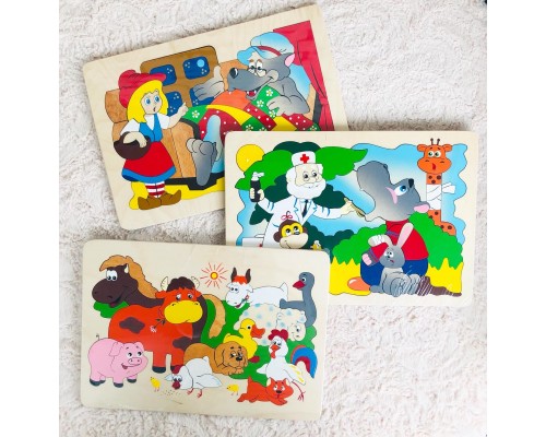 Деревянная игрушка-мозаика «Айболит и друзья»