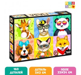 Пазл «Крутые животные», 160 элементов