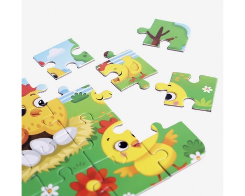 Набор пазлов 4 в 1 «Ферма» 9, 16, 25, 36 деталей, Puzzle Time, арт. 4613175