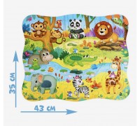 Пазл с тактильными вставками "Зверята джунглей" 13 деталей, Puzzle Time, арт. 4674428