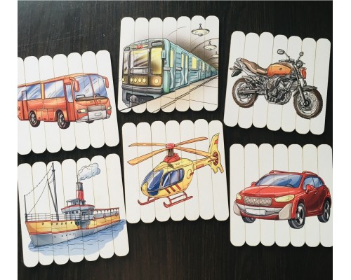 Пазлы из палочек "Транспорт", SmileDECOR, арт. П224