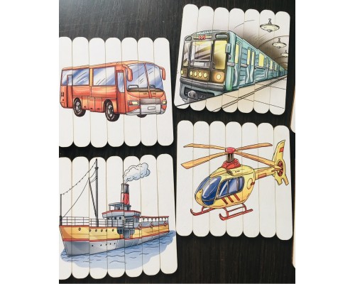 Пазлы из палочек "Транспорт", SmileDECOR, арт. П224