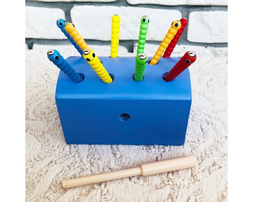 Магнитная рыбалка сундучок «Червяки» (сиреневый)