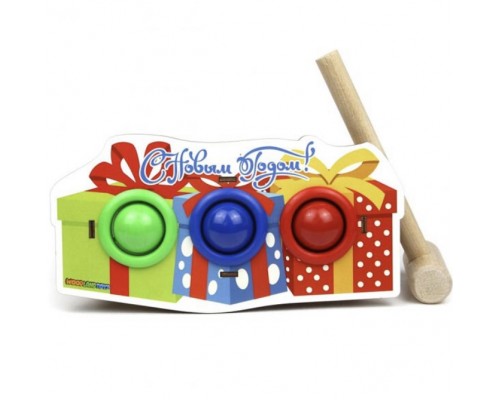 Стучалка «Подарок», 3 отверстия, Woodlandtoys, арт. 148120