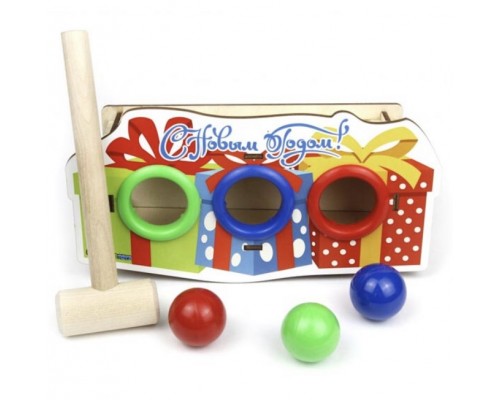Стучалка «Подарок», 3 отверстия, Woodlandtoys, арт. 148120