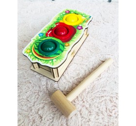 Стучалка цветная «Фрукты», 3 отверстия