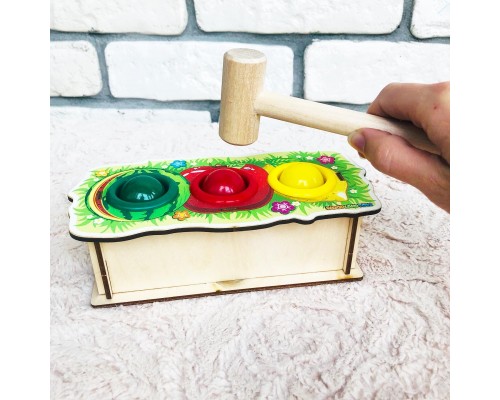 Стучалка цветная «Фрукты», 3 отверстия