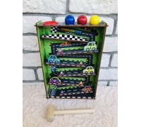 Деревянная стучалка с молоточком «Горки. Автодром» 