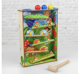 Деревянная стучалка с молоточком «Горки. Полянка», арт. 140106