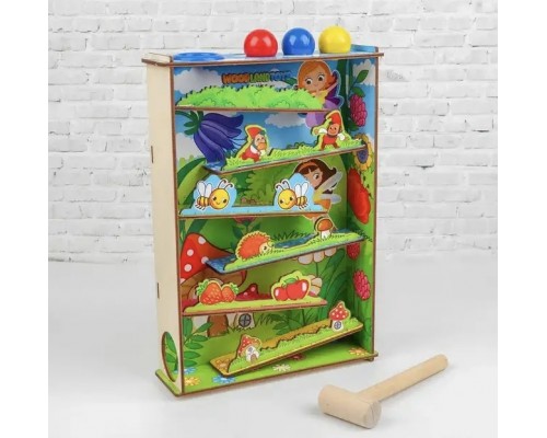 Деревянная стучалка с молоточком «Горки. Полянка», арт. 140106