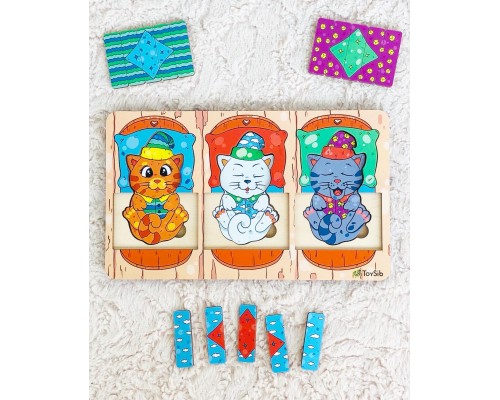 Вкладыш "Котята спят", ToySib, арт. 02023