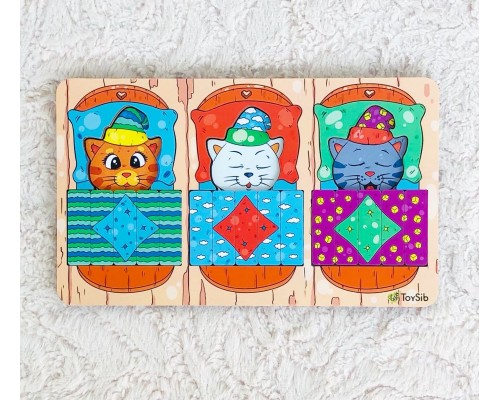 Вкладыш "Котята спят", ToySib, арт. 02023