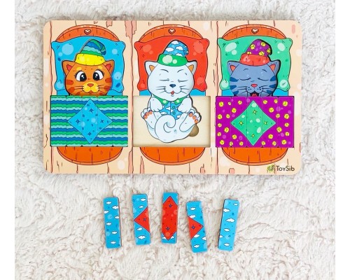 Вкладыш "Котята спят", ToySib, арт. 02023